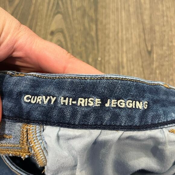 American Eagle Womens Curvy Hi-Rise Jeggings Denim Medium Wash Size 6 Short - Picture 8 of 12